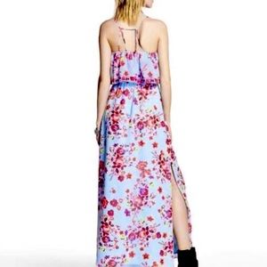 Princess Vera Wang Floral Blue Maxi Dress, S